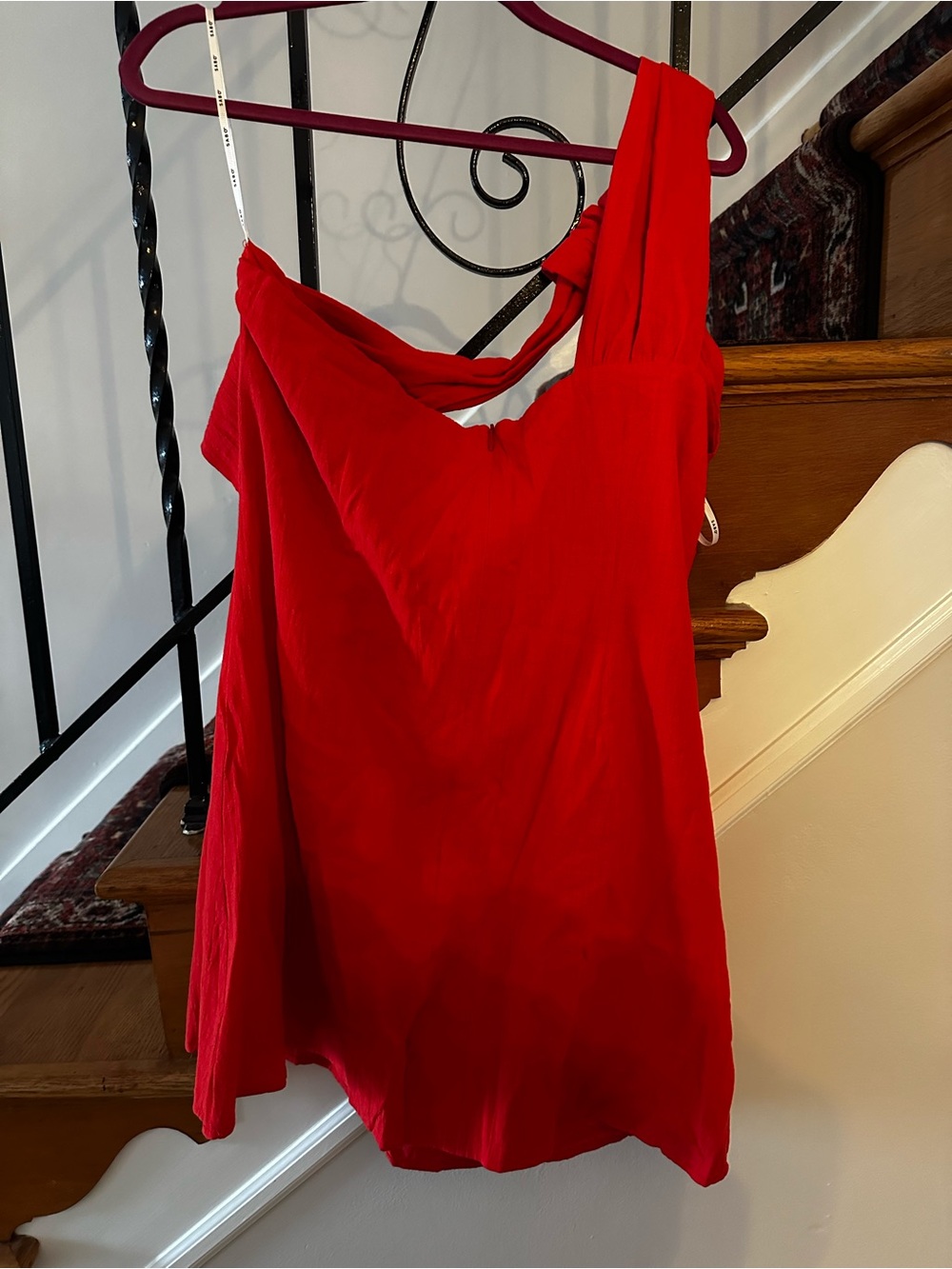 Red One-Shoulder Mini Dress - Picture 5 of 7